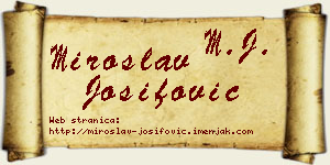 Miroslav Josifović vizit kartica